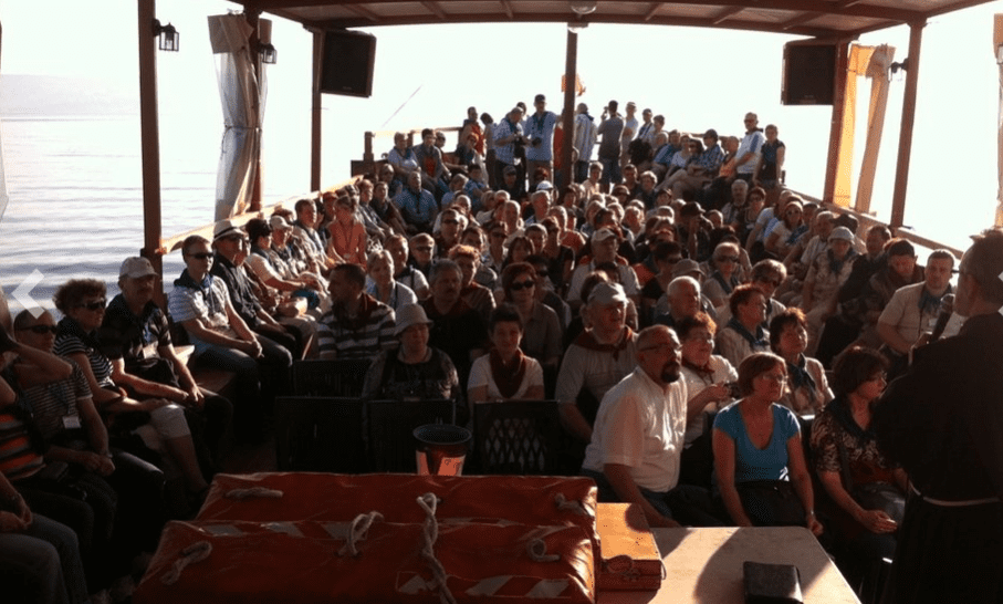 Group activities during the Sea of Galilee Cruise